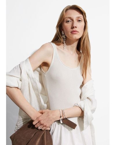 & Other Stories Rib-knit Tank Top - Natural