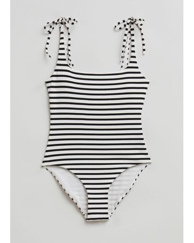 & Other Stories Ribbed Swimsuit - White