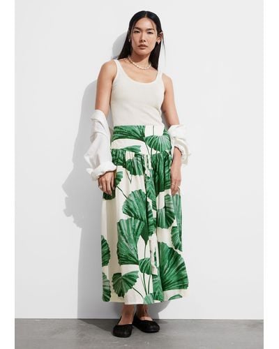 & Other Stories A-line Midi Skirt - Green