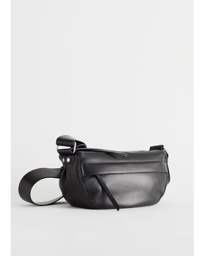 & Other Stories Soft Leather Crossbody Bag - Black