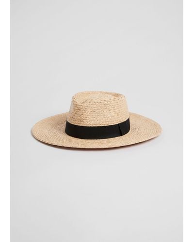 & Other Stories Ribbon Brim Straw Hat - Natural