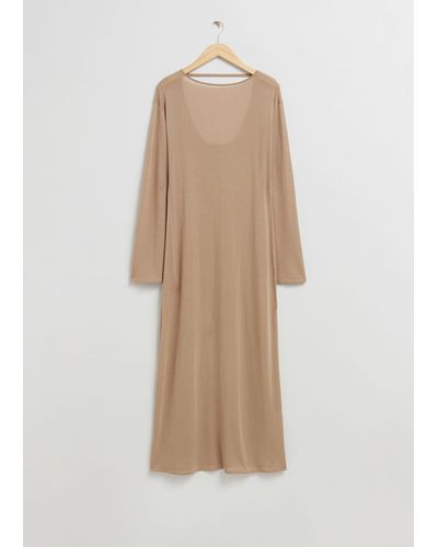 & Other Stories Boat Neck Maxi Dress - Natural