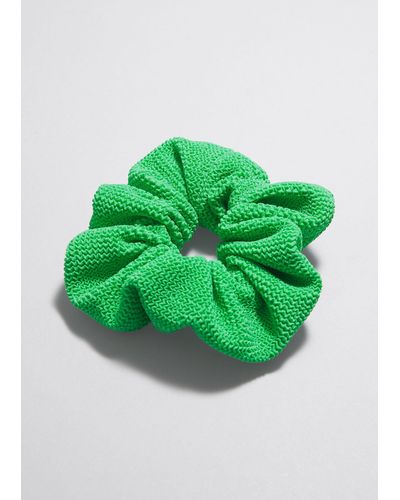 & Other Stories Crinkle Scrunchie - Green