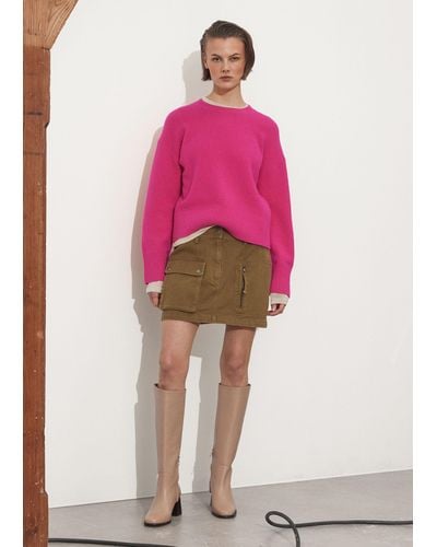 & Other Stories Relaxed Knit Jumper - Pink