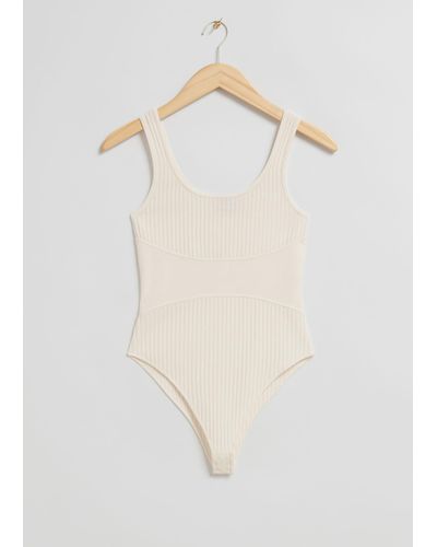 & Other Stories Ribbed Bodysuit - Green