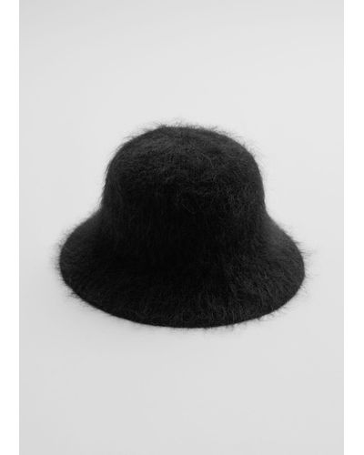 & Other Stories Fuzzy Bucket Hat - Black