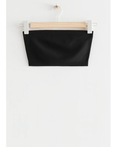 & Other Stories Knitted Mini Tube Top - Black