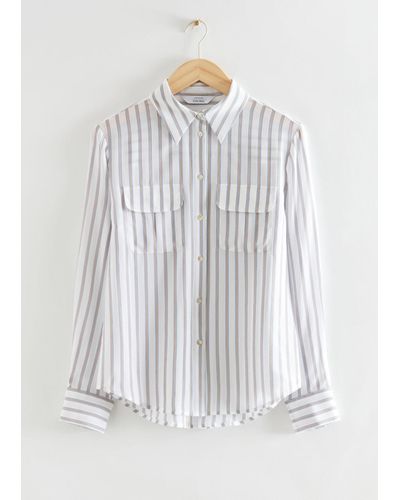 & Other Stories Classic Mulberry Silk Shirt - White
