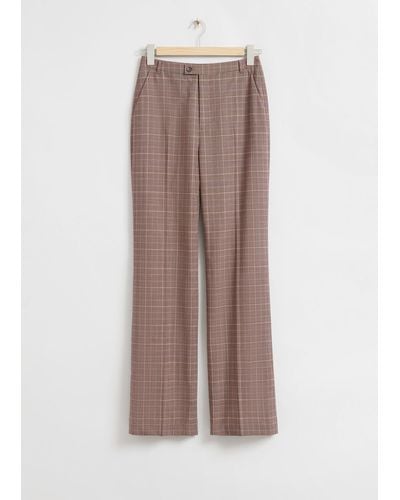& Other Stories Slim Flared Tailored Trousers - Natural