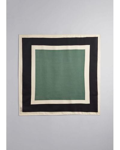 & Other Stories Square Print Scarf - Green