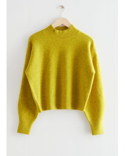 & Other Stories Mock Neck Sweater - Green