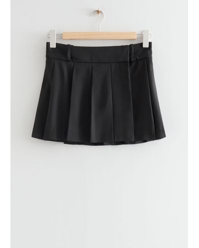 & Other Stories Pleated Mini Skirt - Black