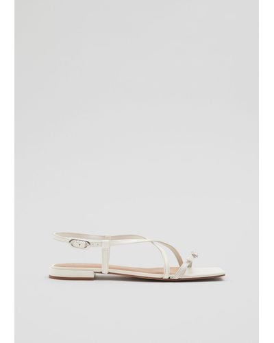 & Other Stories Buckled Strappy Flat Sandals - White