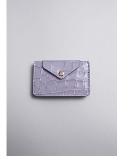 & Other Stories Leather Card Holder - Purple