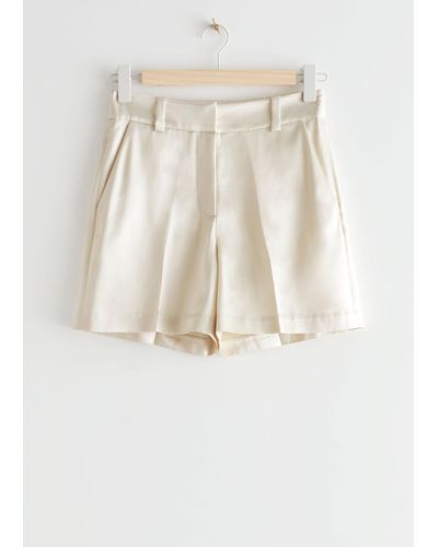 & Other Stories Satin Shorts - Natural