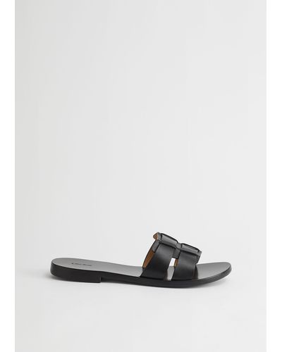 & Other Stories Duo Strap Leather Sandals - White