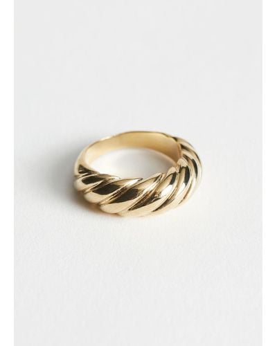 & Other Stories Twisted Sphere Ring - White