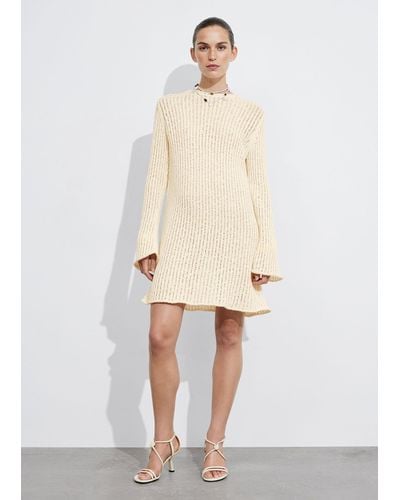 & Other Stories Rib-knit Mini Dress - Natural