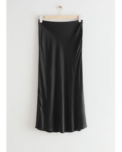 & Other Stories A-line Midi Skirt - Black