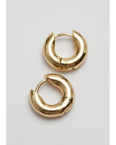 & Other Stories Chunky Hoop Earrings - Grey