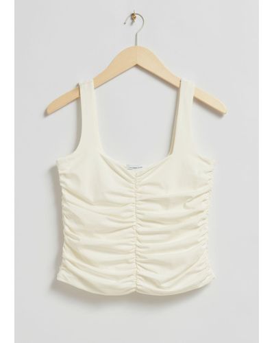 & Other Stories Ruched Vest Top - Natural