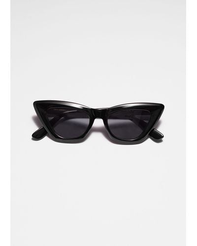 & Other Stories Edgy Cat-eye Sunglasses - Black