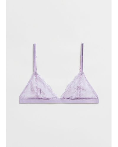 & Other Stories Floral-lace Soft Bra - White