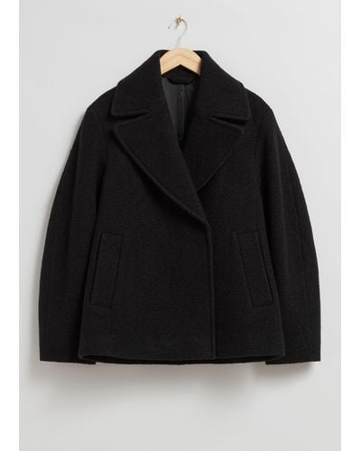& Other Stories Double-breasted Wool Jacket - Black