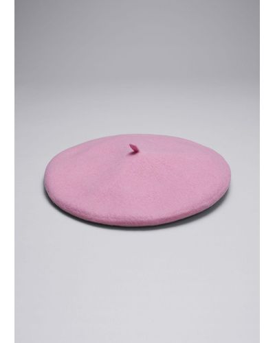 & Other Stories Classic Wool Beret - Pink