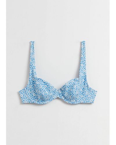 & Other Stories Underwire Balconette Bikini Top - Blue