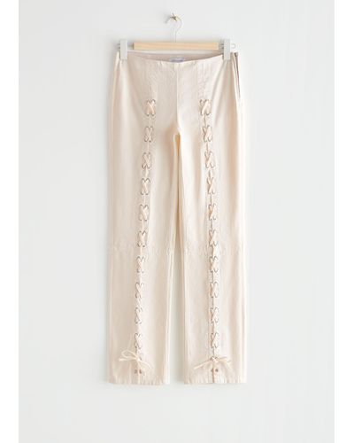 & Other Stories Laced Low Waist Denim Trousers - Natural