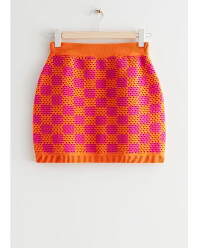 & Other Stories Crocheted Mini Skirt - Pink