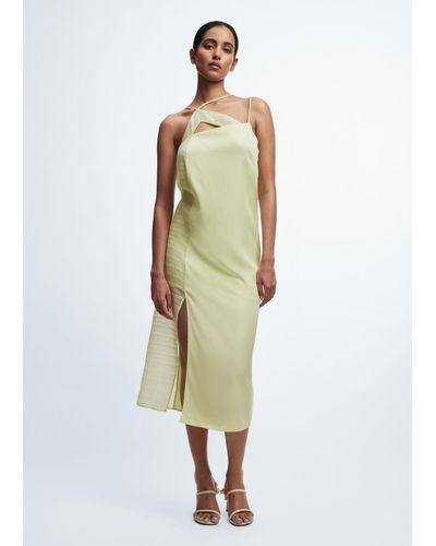 & Other Stories Asymmetric Slip Midi Dress - Green