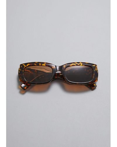 & Other Stories Rectangular-frame Sunglasses - Grey