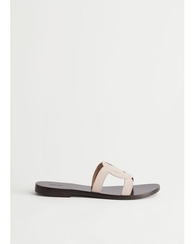 & Other Stories Woven Leather Sandals - White