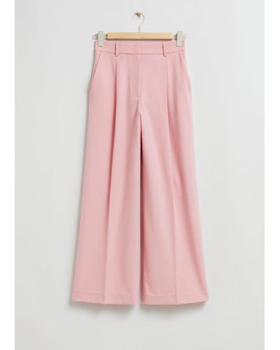 & Other Stories Pleated Pants - Pink