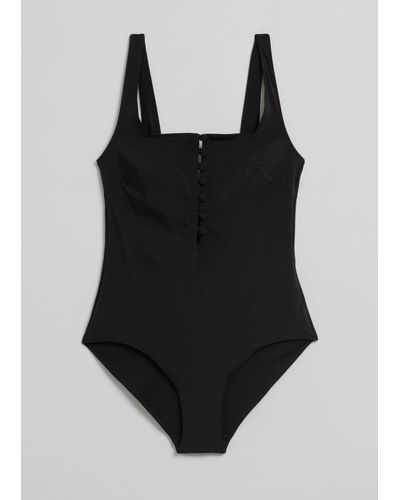 & Other Stories Button Up Swimsuit - Natural