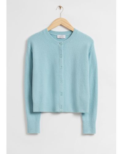 & Other Stories Button Up Knit Cardigan - Blue