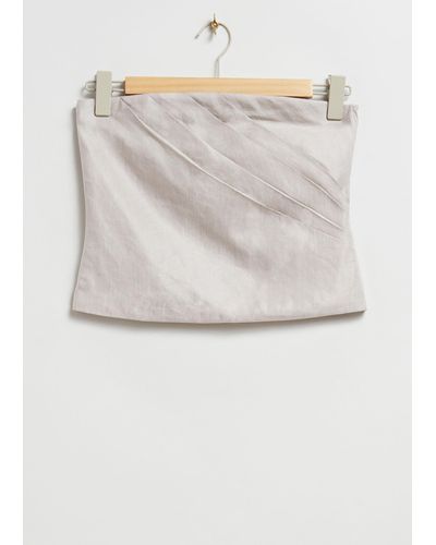 & Other Stories Pleated Detail Tube Top - White