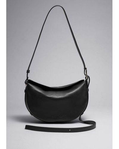 & Other Stories Small Leather Shoulder Bag - Black