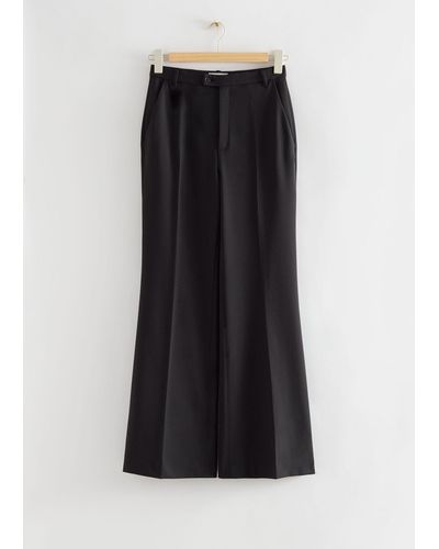 & Other Stories Tailored Press Crease Trousers - Black