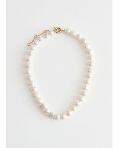 & Other Stories Delicate Pearl Necklace - White