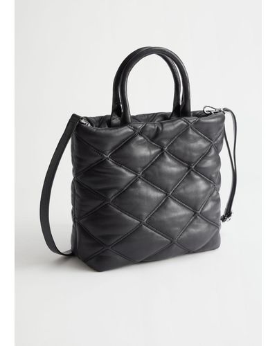 & Other Stories Quilted Tote Bag - Black