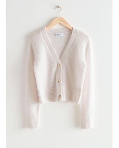 & Other Stories Gold Button Cardigan - White