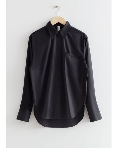 & Other Stories Relaxed Chest Pocket Shirt - Black