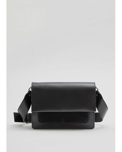 & Other Stories Leather Crossbody Bag - Black