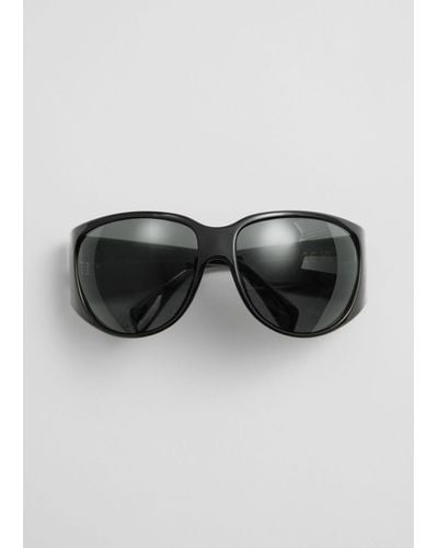 & Other Stories Rounded Sunglasses - Black