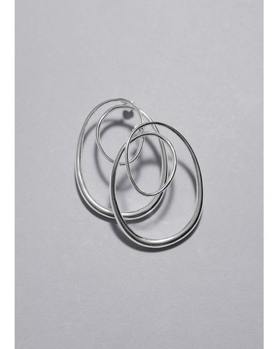 & Other Stories Sculptural Swirl Earrings - Metallic