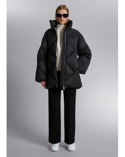 & Other Stories Oversized Puffer Jacket - Black