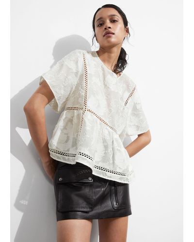 & Other Stories Textured Top - White